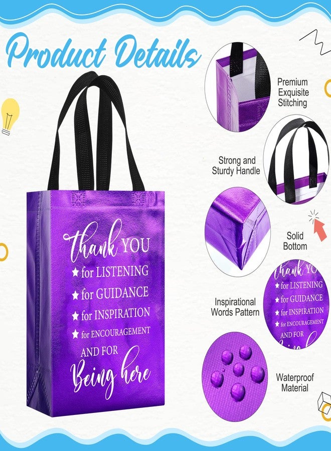 Feifeiya 30 Pcs Christmas Employee Appreciation Gift Bags Bulk 8 x 10 x 4 Inch Non Woven Thank You Gift Handles Bag 10 Colors - Image 5